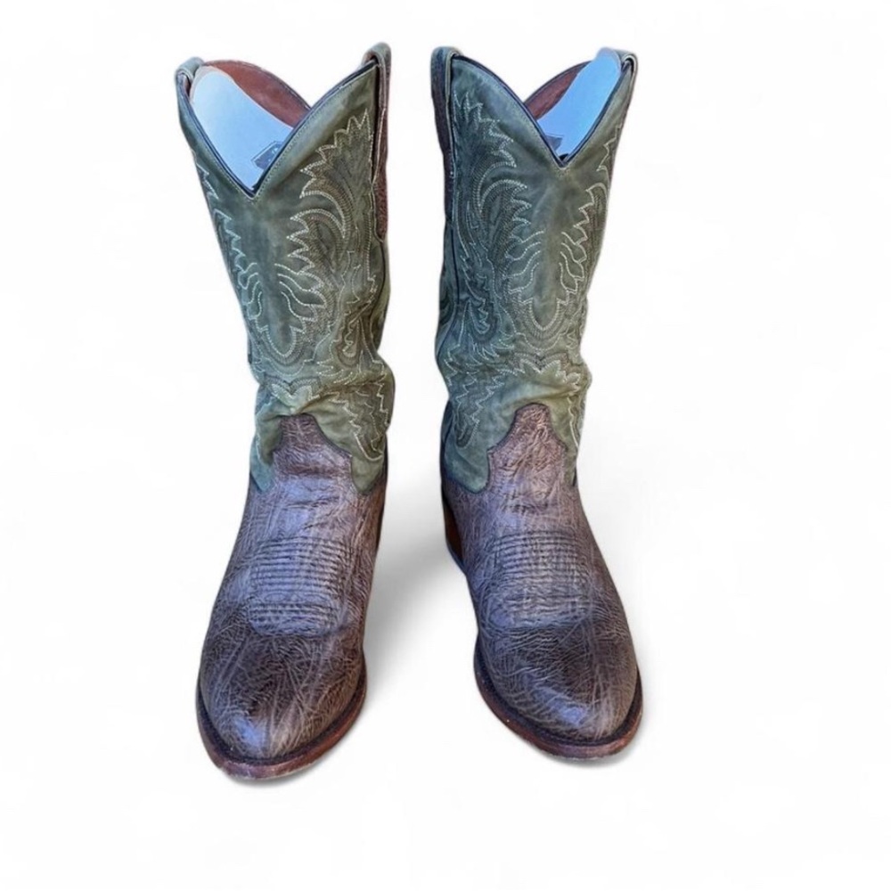 Dan Post Olive and Brown Leather Boots